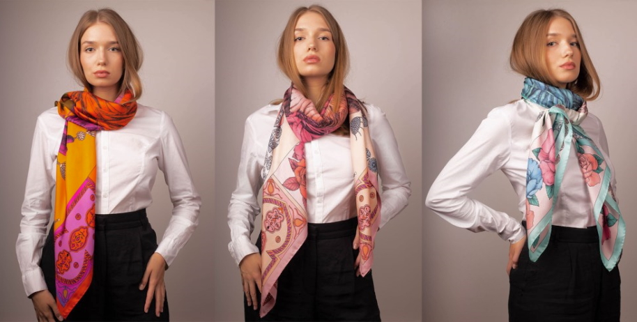 How to wear a silk scarf